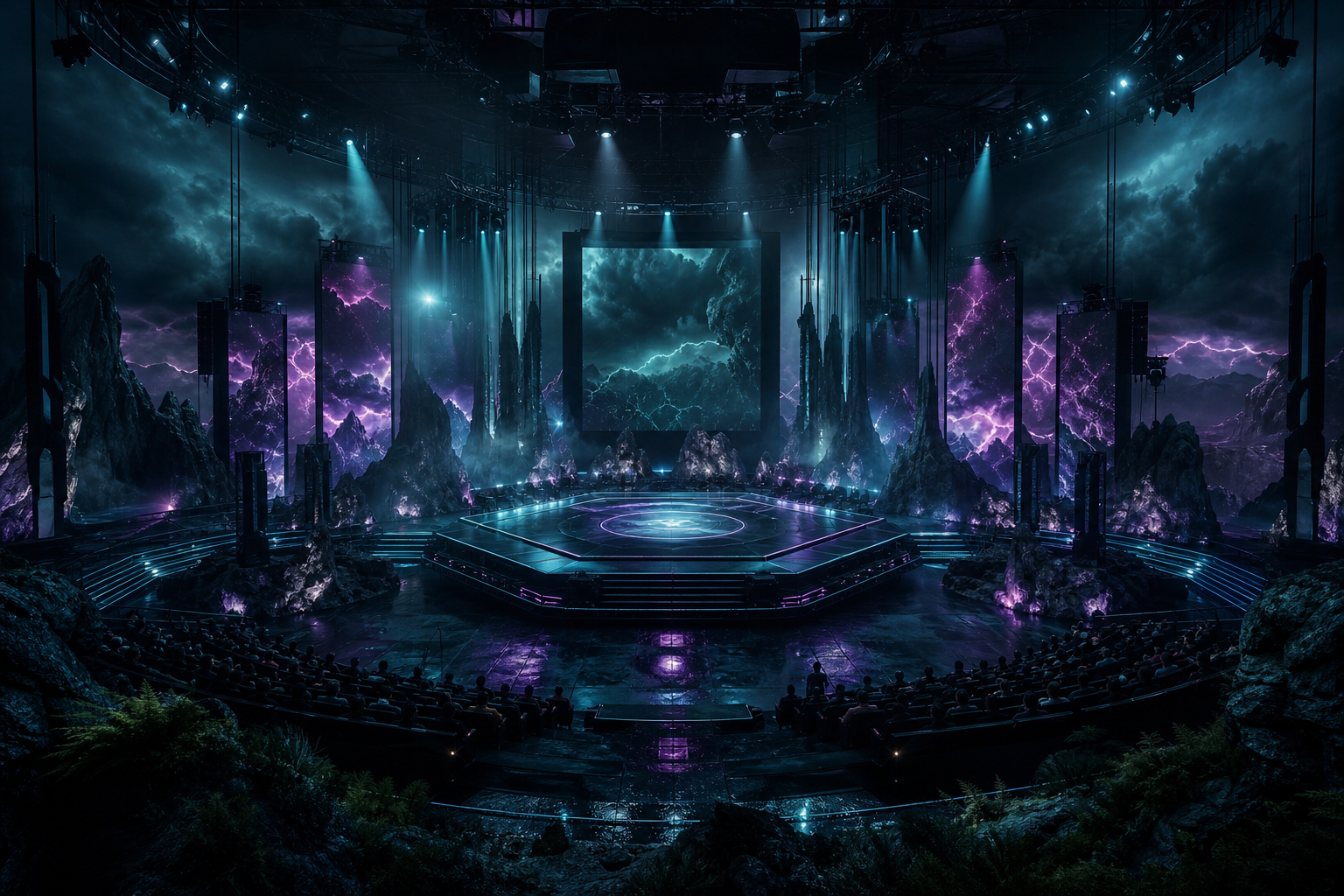Esports Stage With Dramatic Lighting Gaming Wallpaper  16 4K
