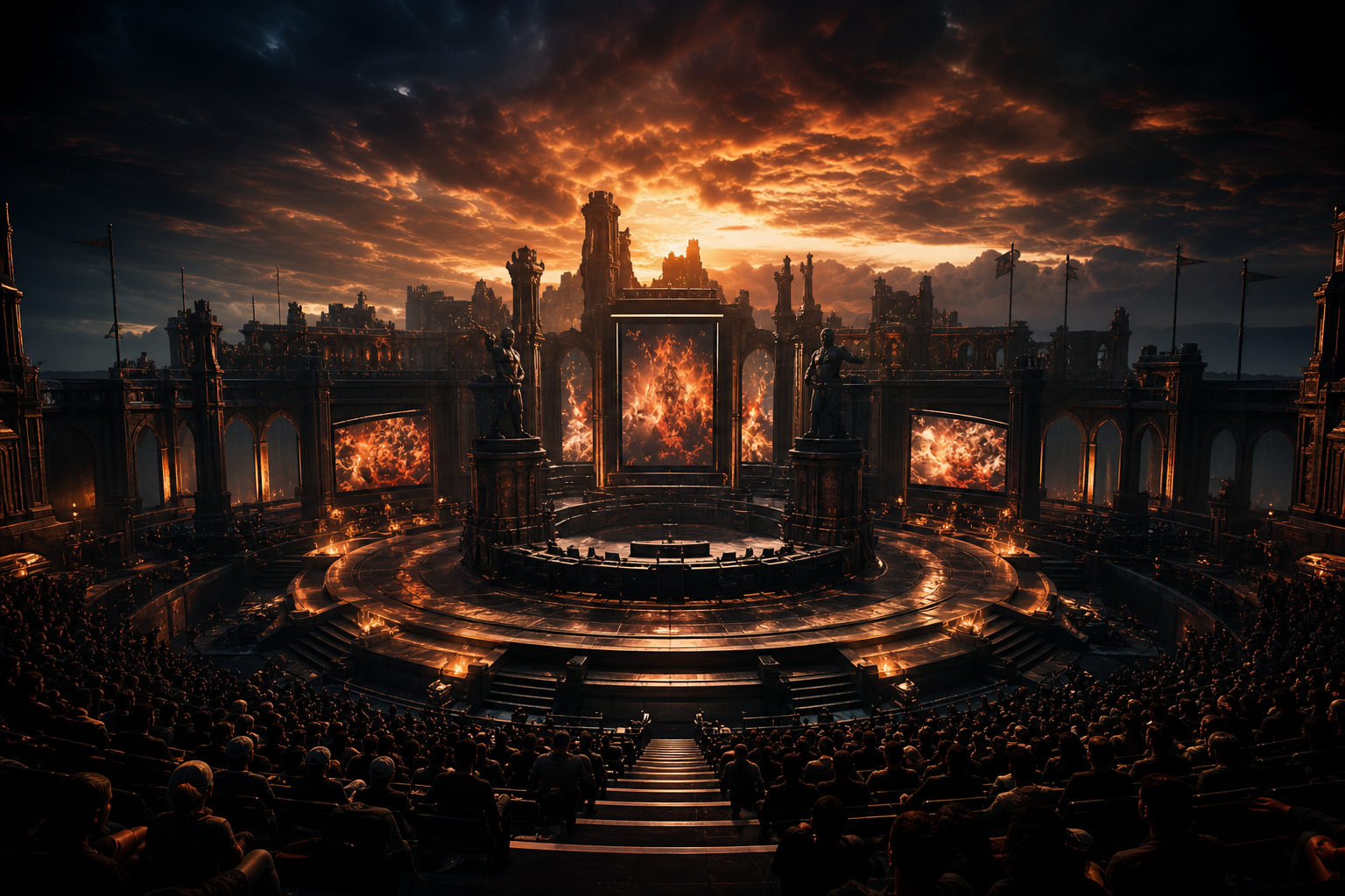 Esports Stage With Dramatic Lighting Gaming Wallpaper  16 4K