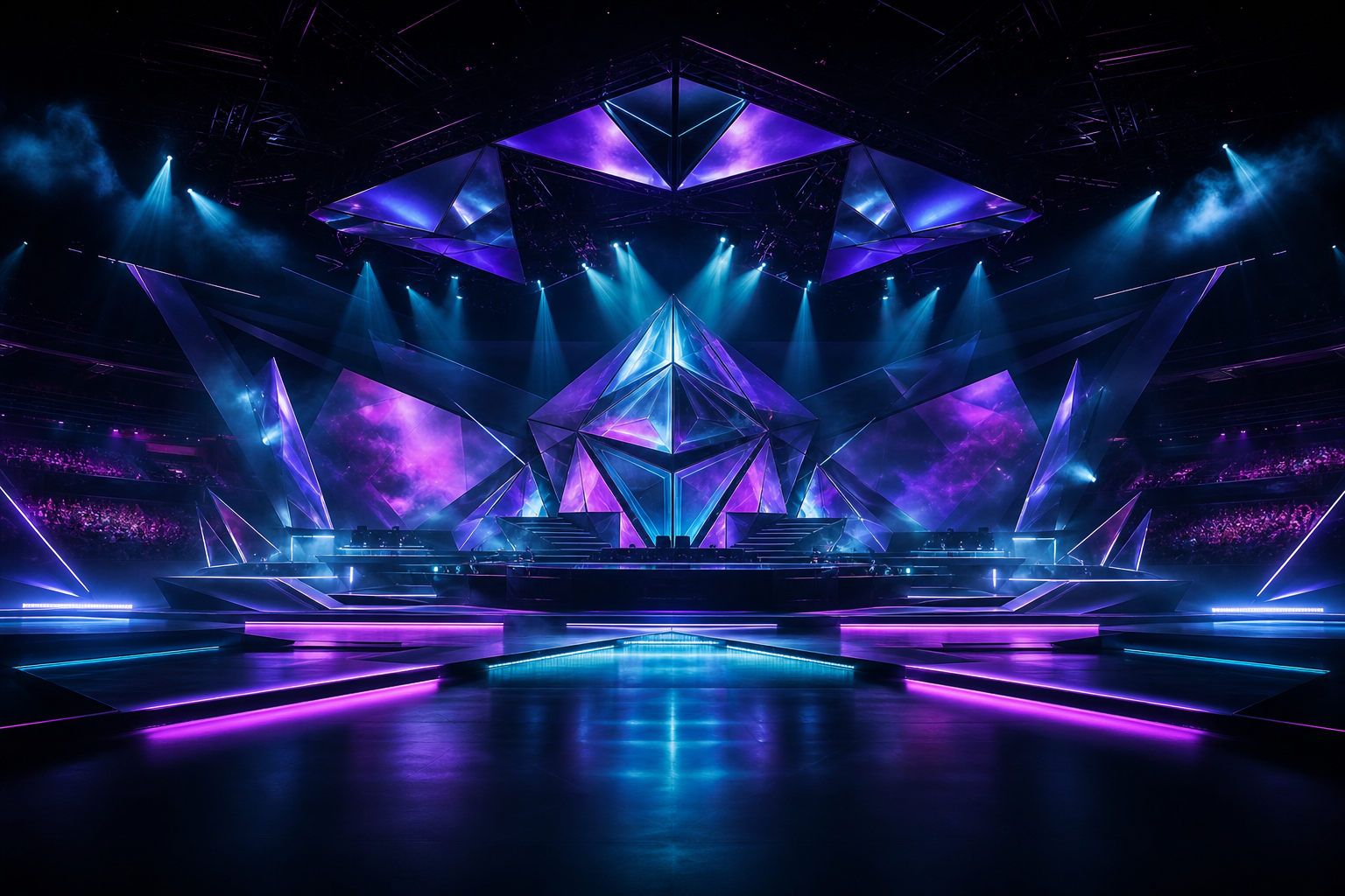 Esports Stage With Dramatic Lighting Gaming Wallpaper  6 4K
