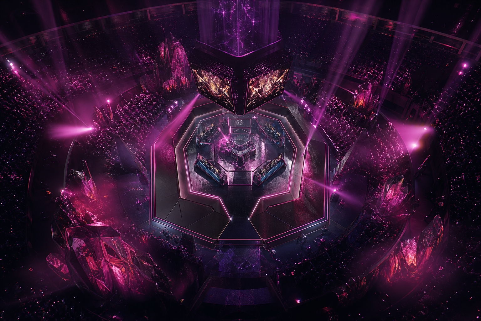 Esports Stage With Dramatic Lighting Gaming Wallpaper  6 4K