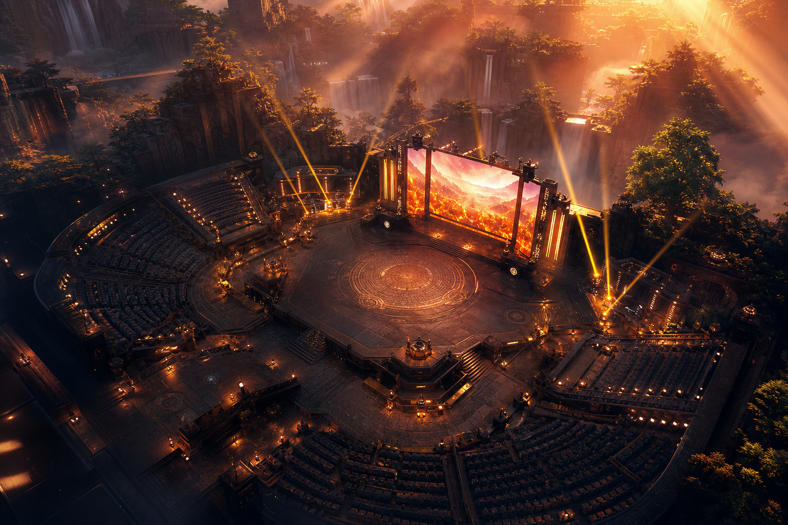 Esports Stage With Dramatic Lighting Gaming Wallpaper  6 4K