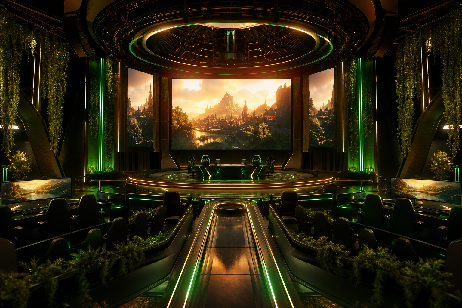 Esports Stage With Dramatic Lighting Gaming Wallpaper  6 4K