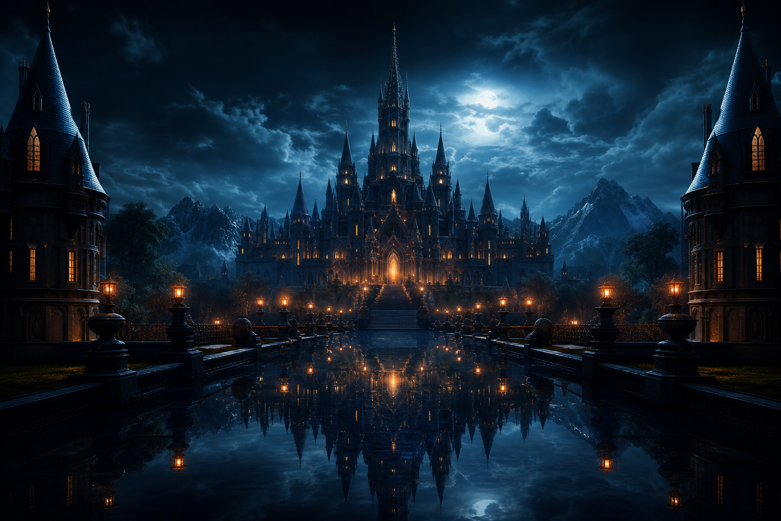 Fantasy Castle Landscape With Cinematic Atmosphere Movie Wallpaper  5 4K