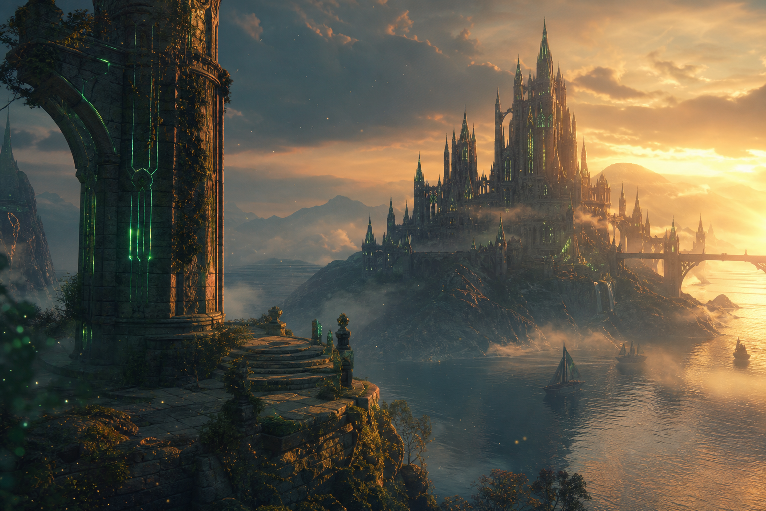 Fantasy Castle Landscape With Cinematic Atmosphere Movie Wallpaper  5 4K