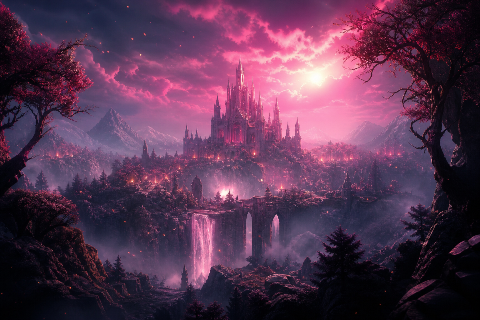 Fantasy Castle Landscape With Cinematic Atmosphere Movie Wallpaper  5 4K