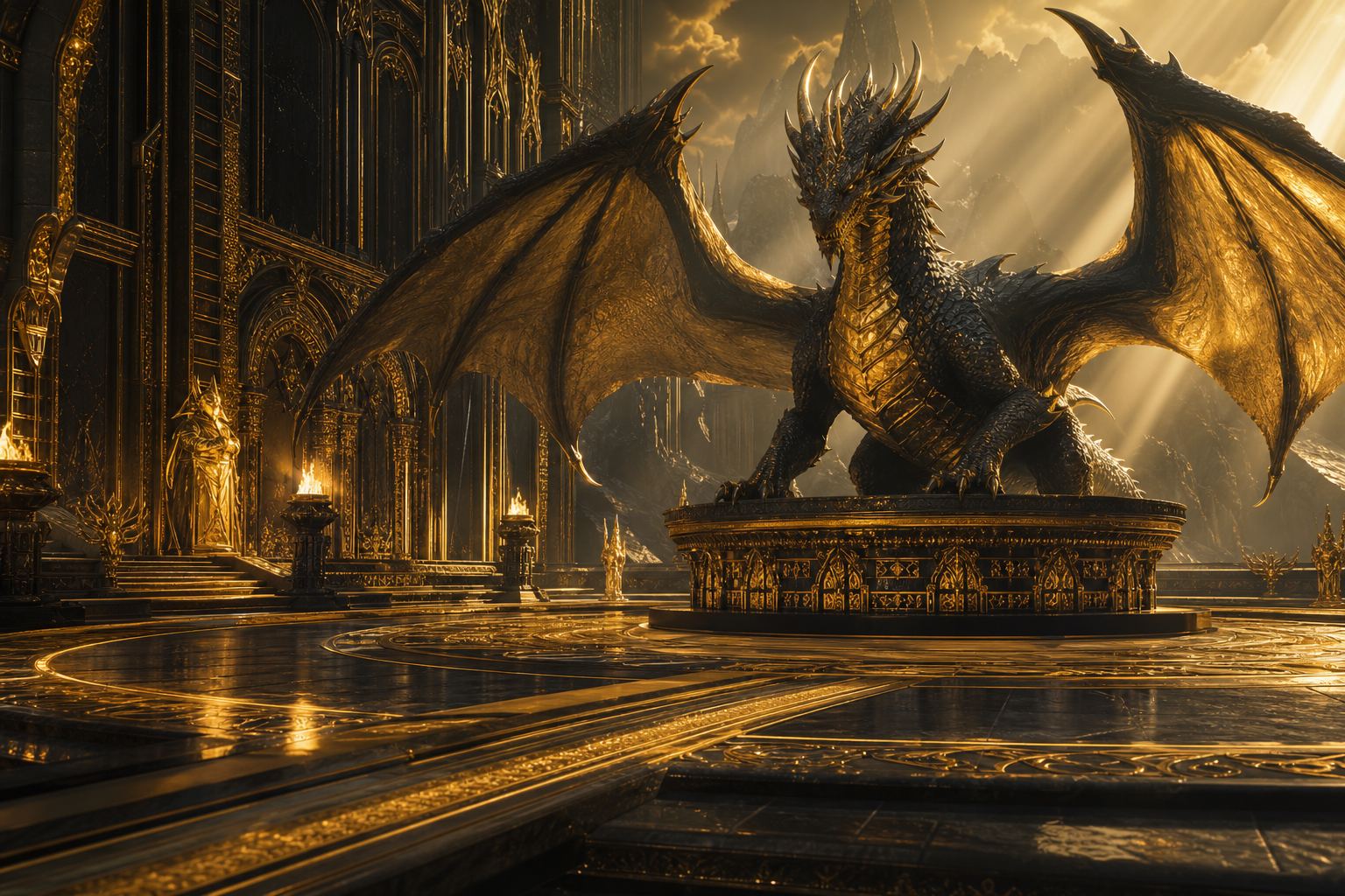 Fantasy Dragon Boss Battle Scene Gaming Wallpaper  15 4K