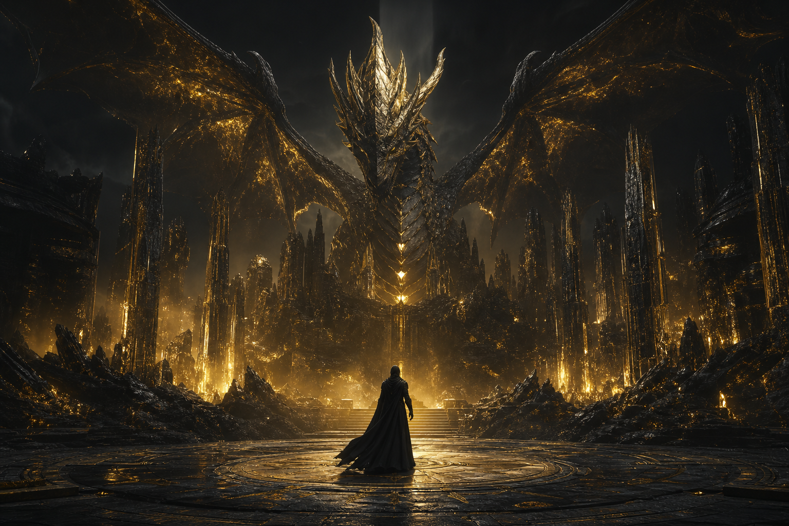 Fantasy Dragon Boss Battle Scene Gaming Wallpaper  15 4K