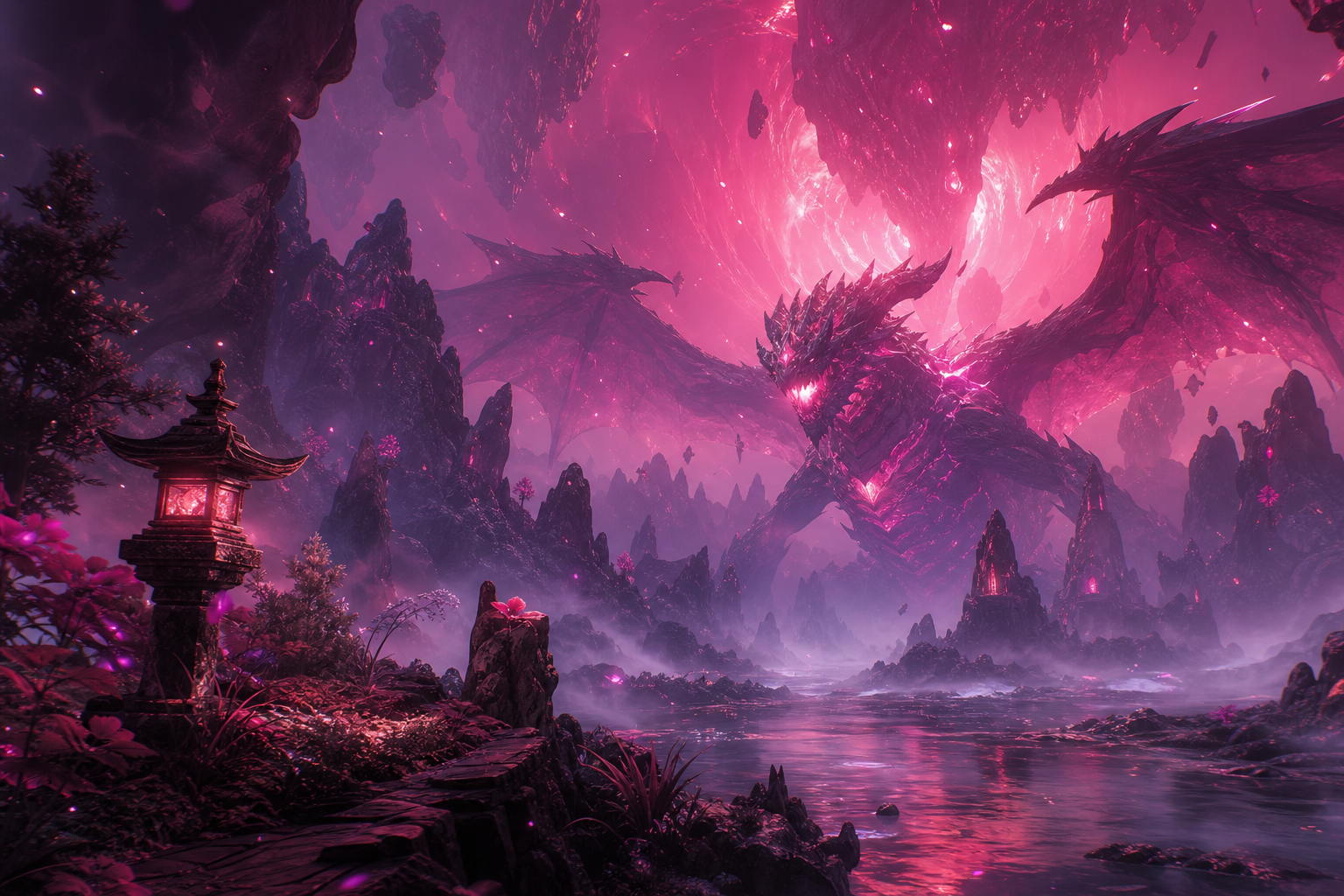 Fantasy Dragon Boss Battle Scene Gaming Wallpaper  15 4K