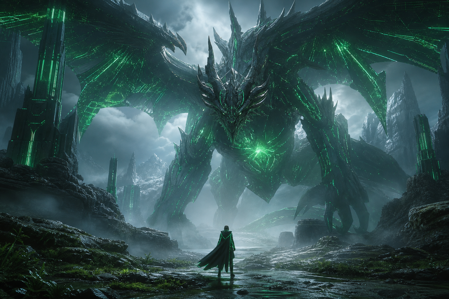 Fantasy Dragon Boss Battle Scene Gaming Wallpaper  15 4K