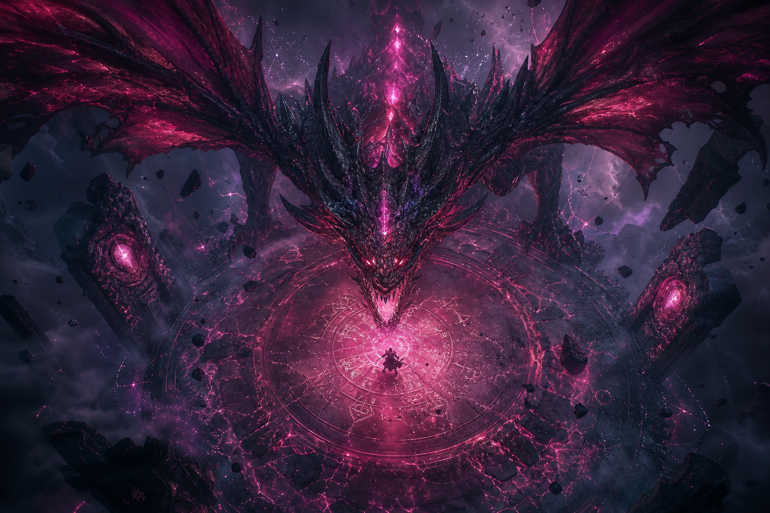 Fantasy Dragon Boss Battle Scene Gaming Wallpaper  5 4K