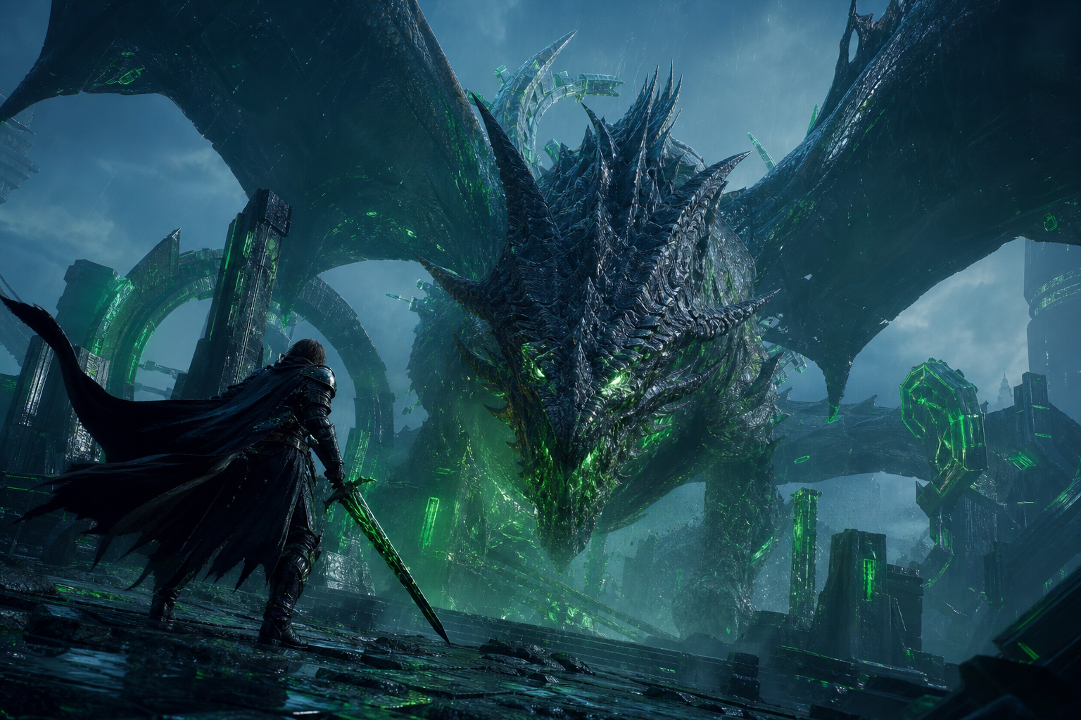 Fantasy Dragon Boss Battle Scene Gaming Wallpaper  5 4K