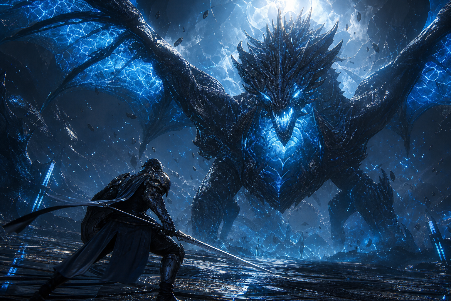 Fantasy Dragon Boss Battle Scene Gaming Wallpaper  5 4K