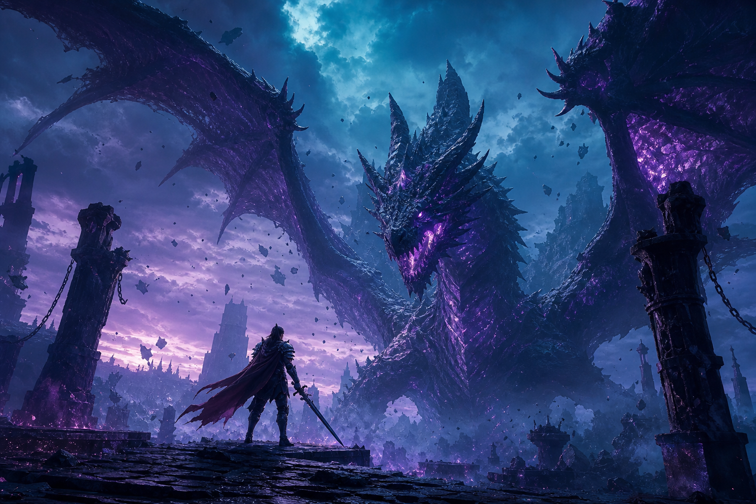 Fantasy Dragon Boss Battle Scene Gaming Wallpaper  5 4K