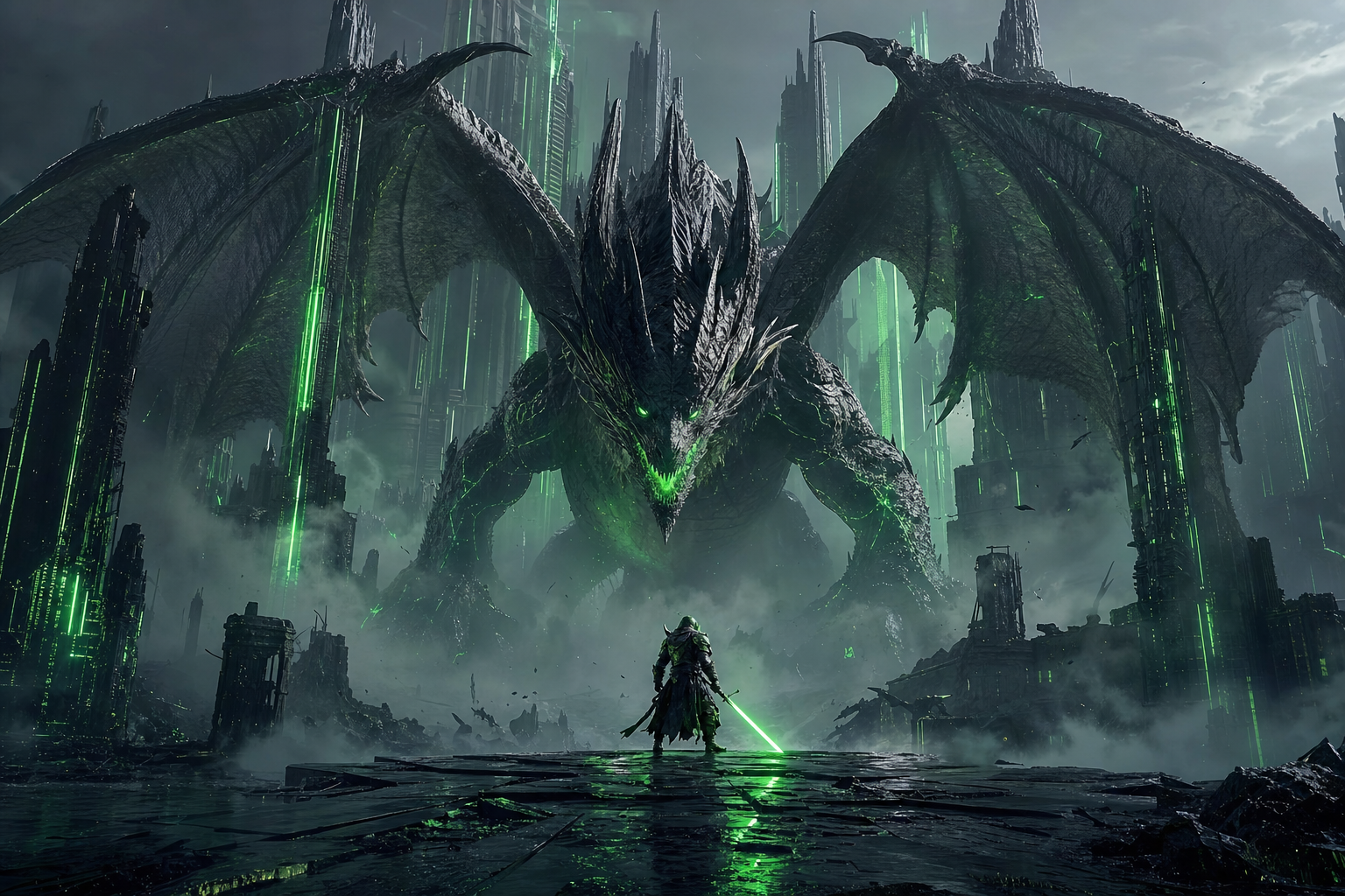 Fantasy Dragon Boss Battle Scene Gaming Wallpaper  5 4K