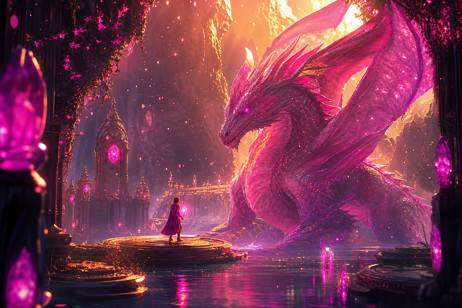 Fantasy Dragon Boss Battle Scene Gaming Wallpaper  5 4K