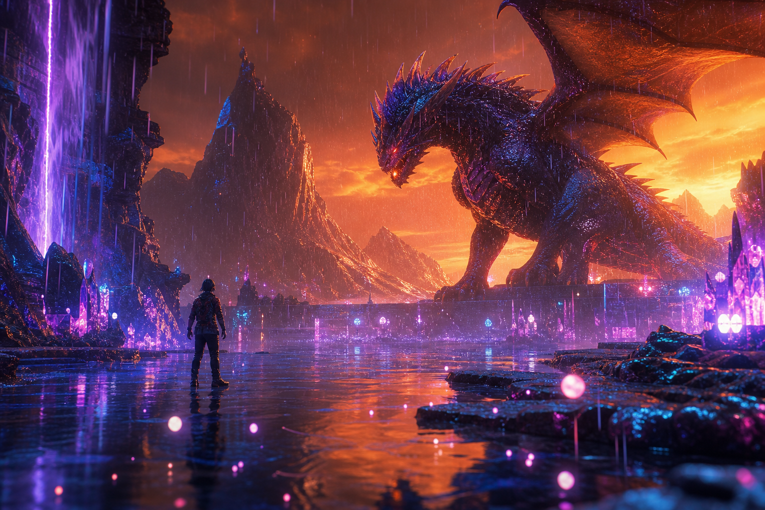 Fantasy Dragon Boss Battle Scene Gaming Wallpaper  5 4K