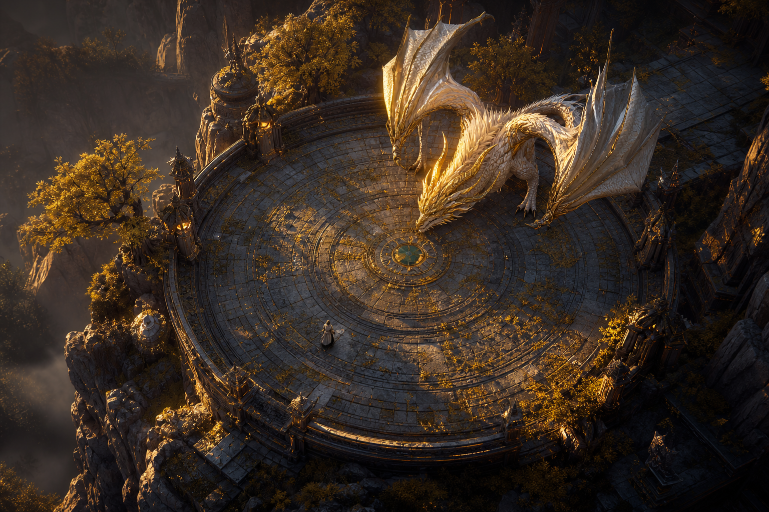Fantasy Dragon Boss Battle Scene Gaming Wallpaper  5 4K