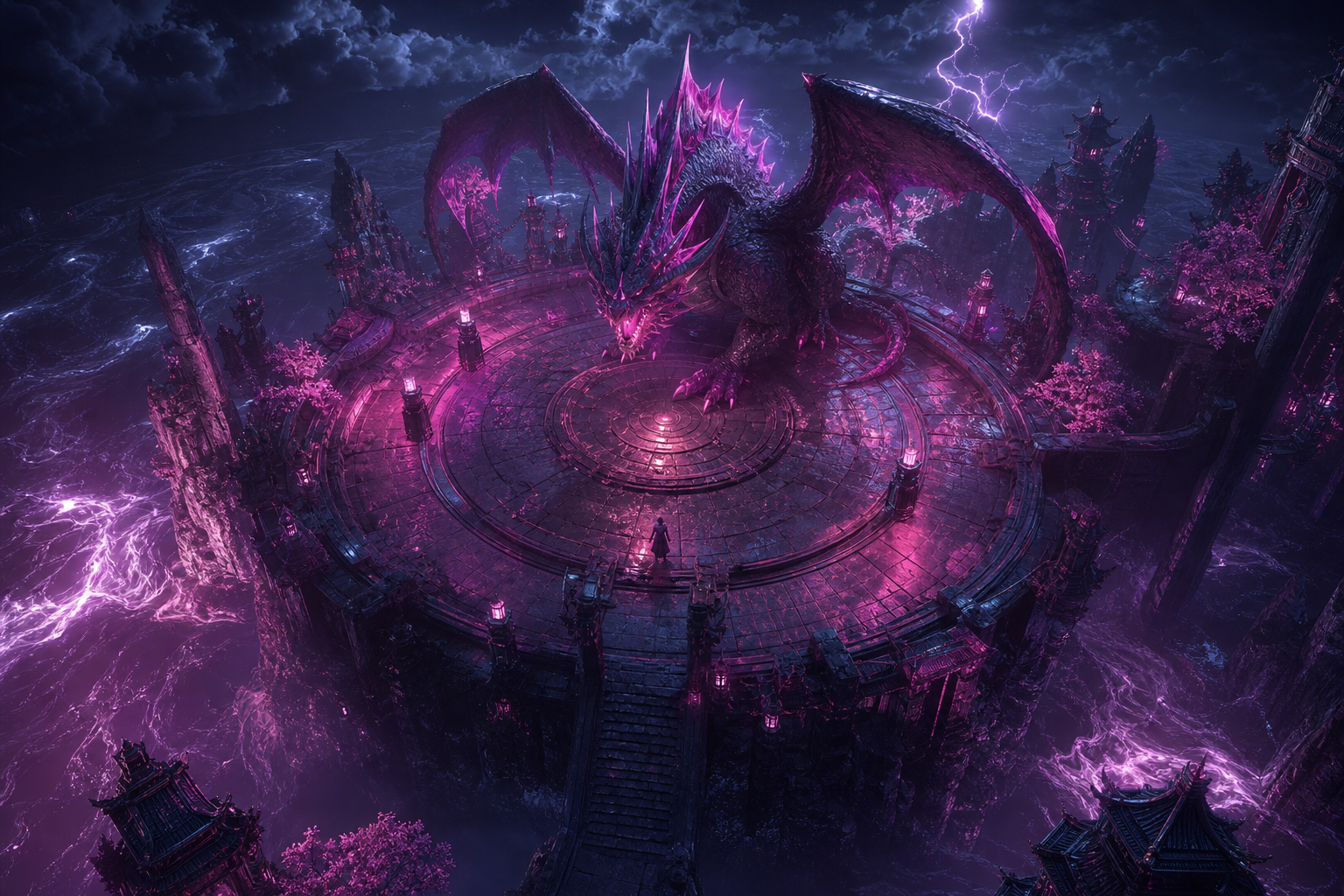 Fantasy Dragon Boss Battle Scene Gaming Wallpaper  5 4K