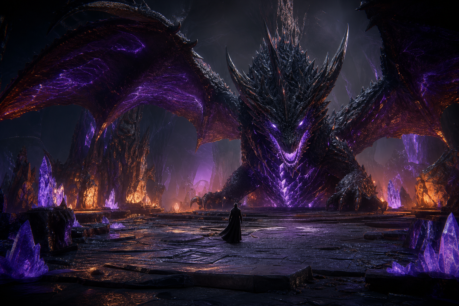Fantasy Dragon Boss Battle Scene Gaming Wallpaper  5 4K
