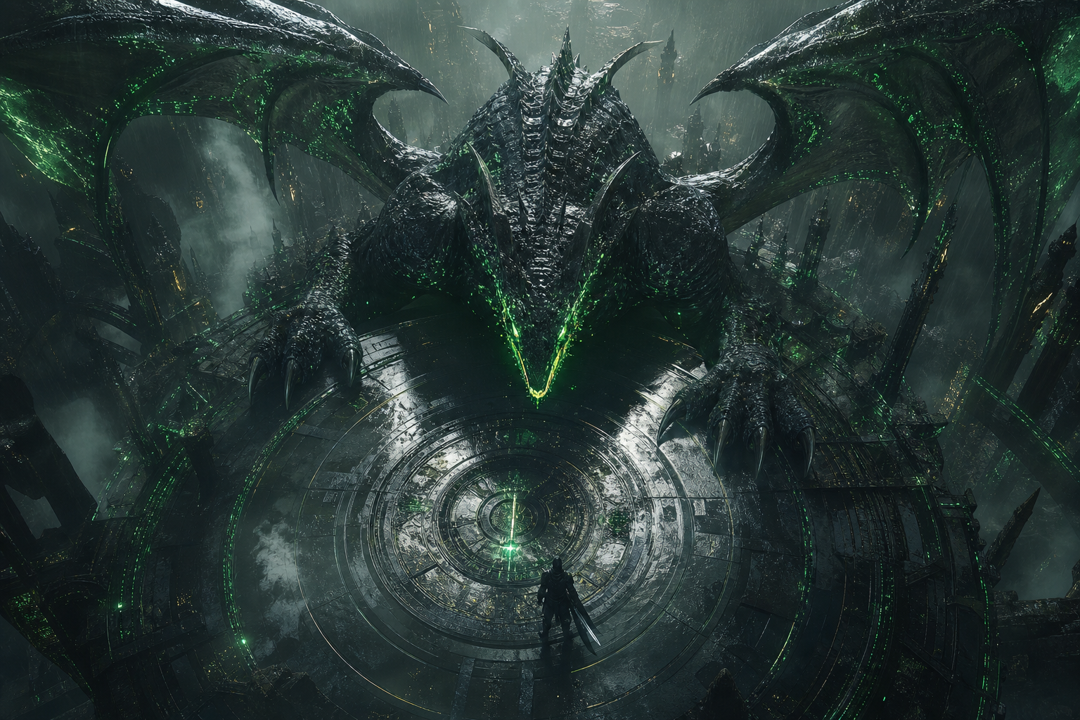 Fantasy Dragon Boss Battle Scene Gaming Wallpaper  5 4K
