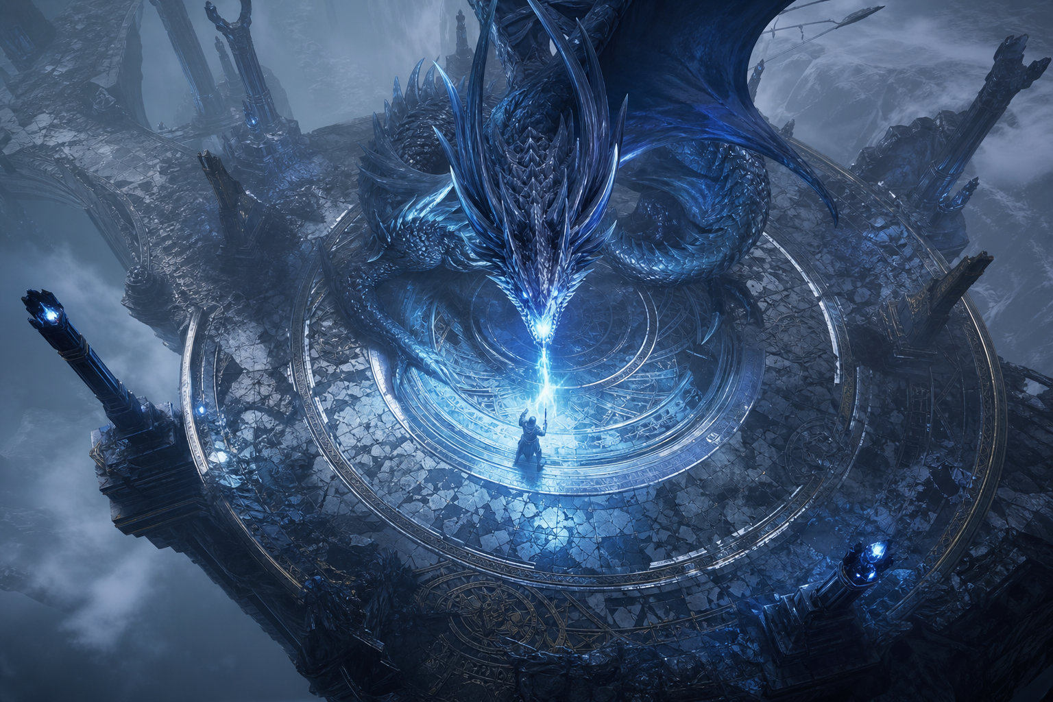 Fantasy Dragon Boss Battle Scene Gaming Wallpaper  5 4K