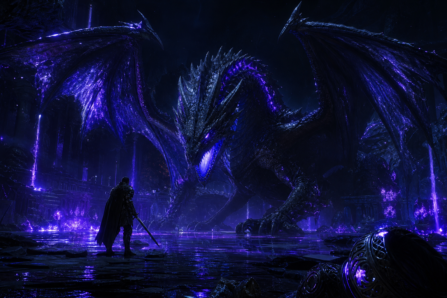 Fantasy Dragon Boss Battle Scene Gaming Wallpaper  5 4K