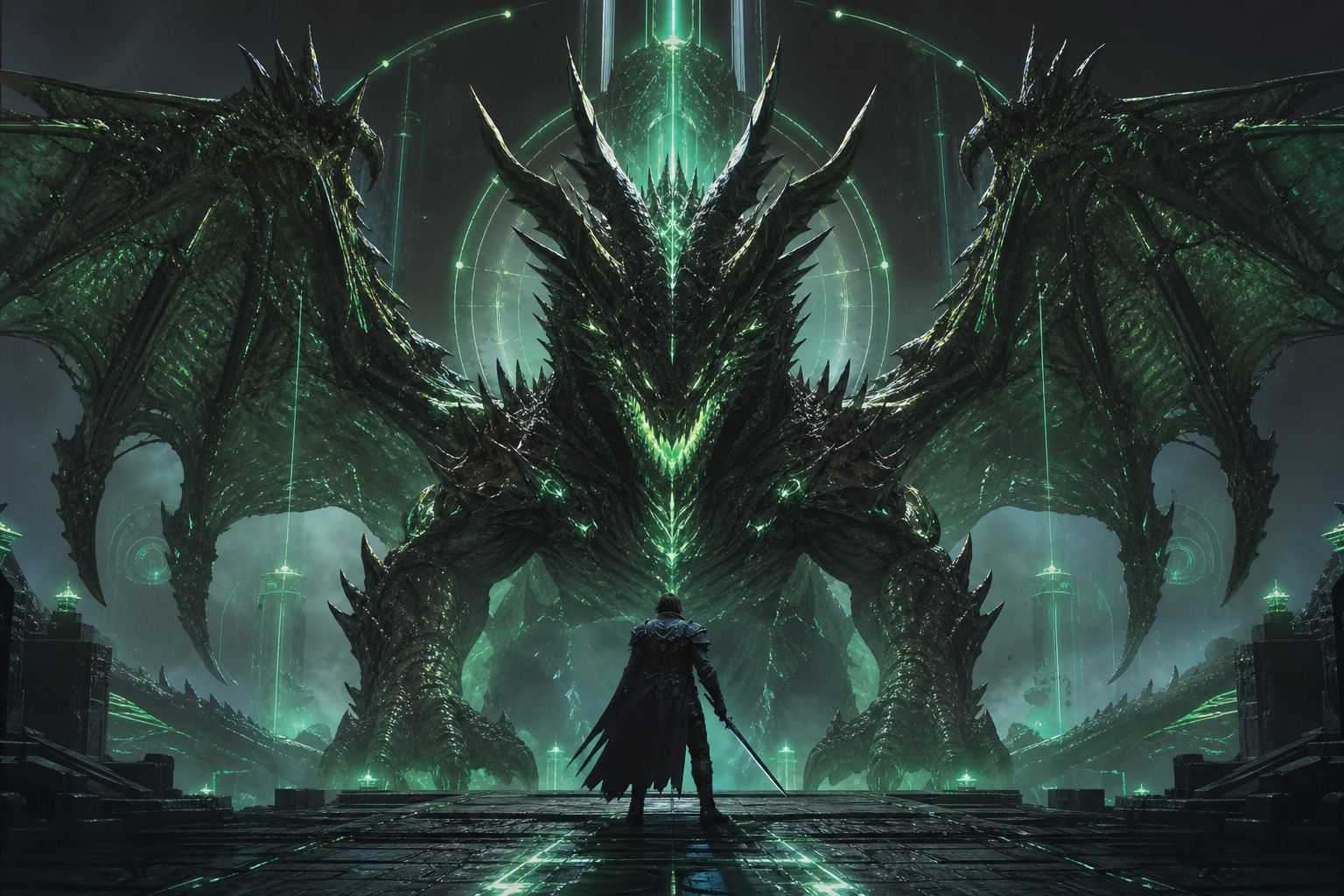 Fantasy Dragon Boss Battle Scene Gaming Wallpaper  5 4K