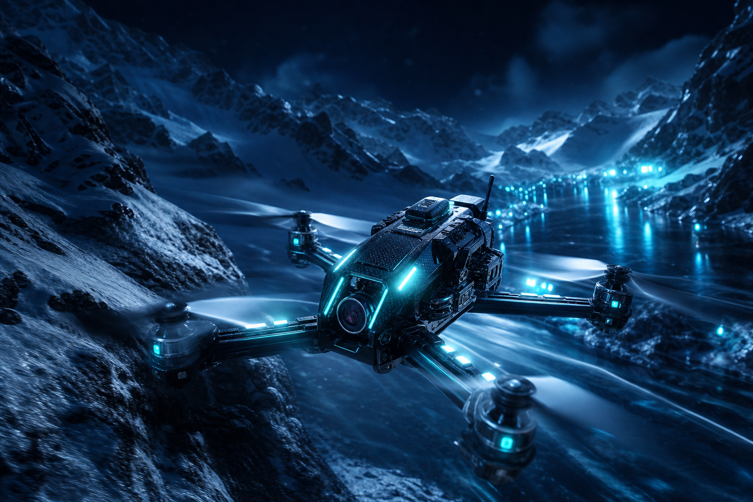 Fpv Drone In Snowy Mountains Drone Wallpaper  6 4K