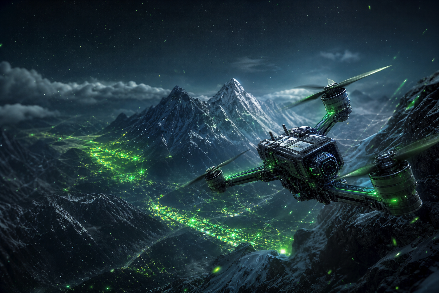 Fpv Drone In Snowy Mountains Drone Wallpaper  6 4K