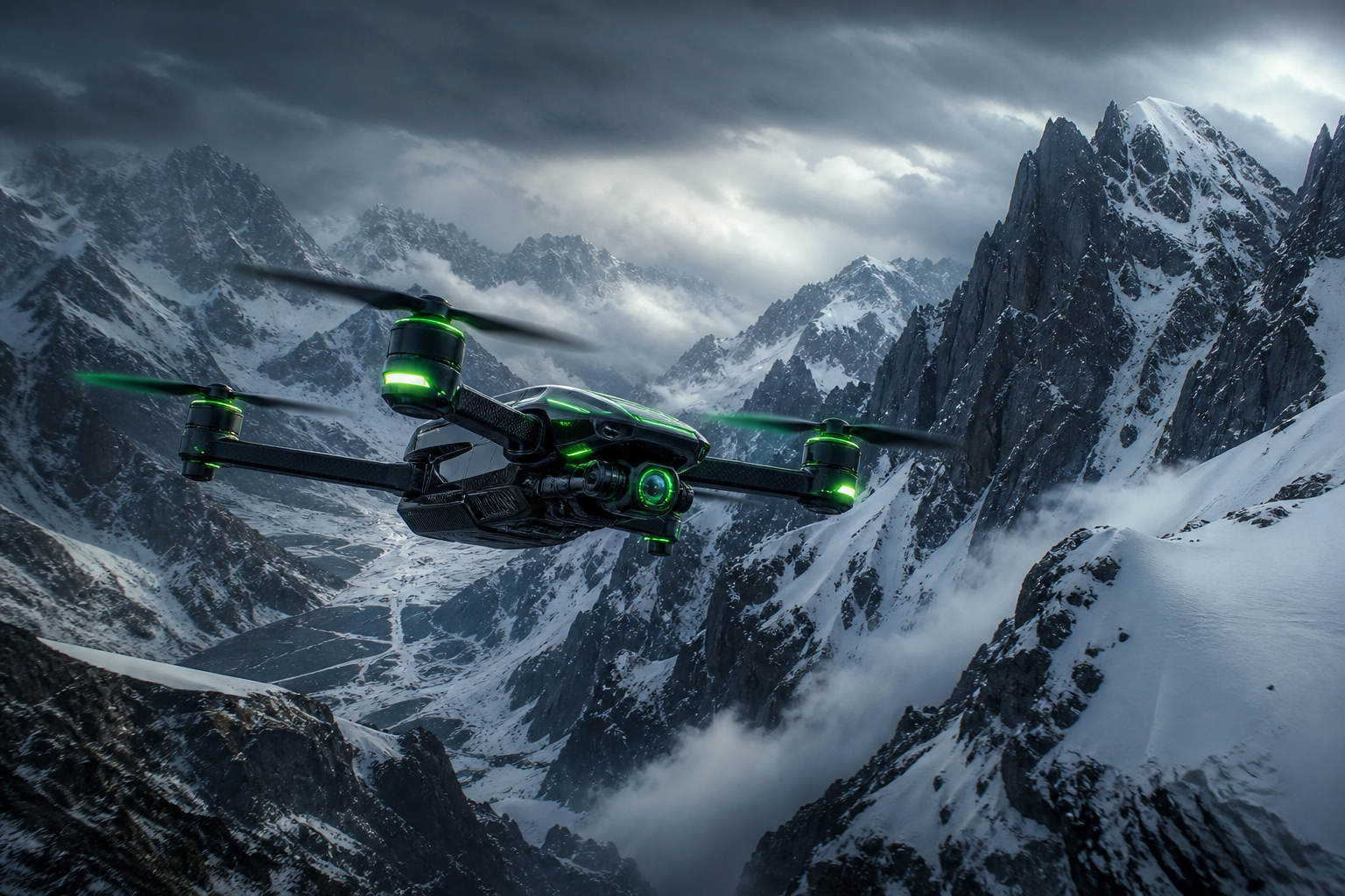Fpv Drone In Snowy Mountains Drone Wallpaper  6 4K