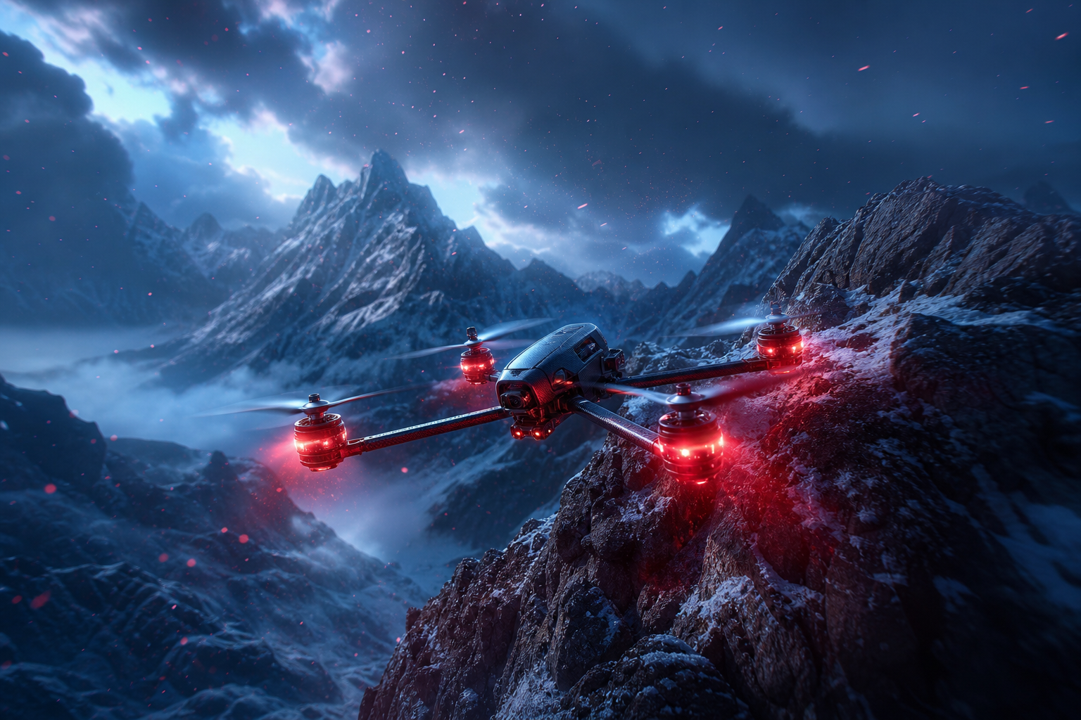 Fpv Drone In Snowy Mountains Drone Wallpaper  6 4K