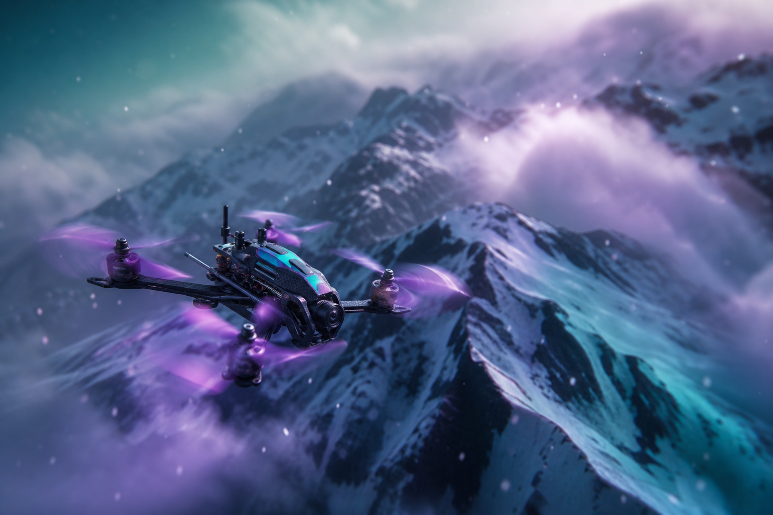 Fpv Drone In Snowy Mountains Drone Wallpaper  6 4K