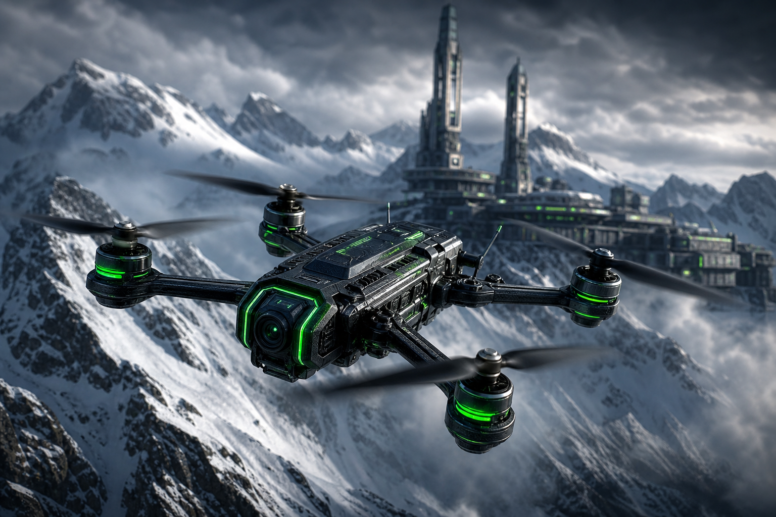 Fpv Drone In Snowy Mountains Drone Wallpaper  6 4K