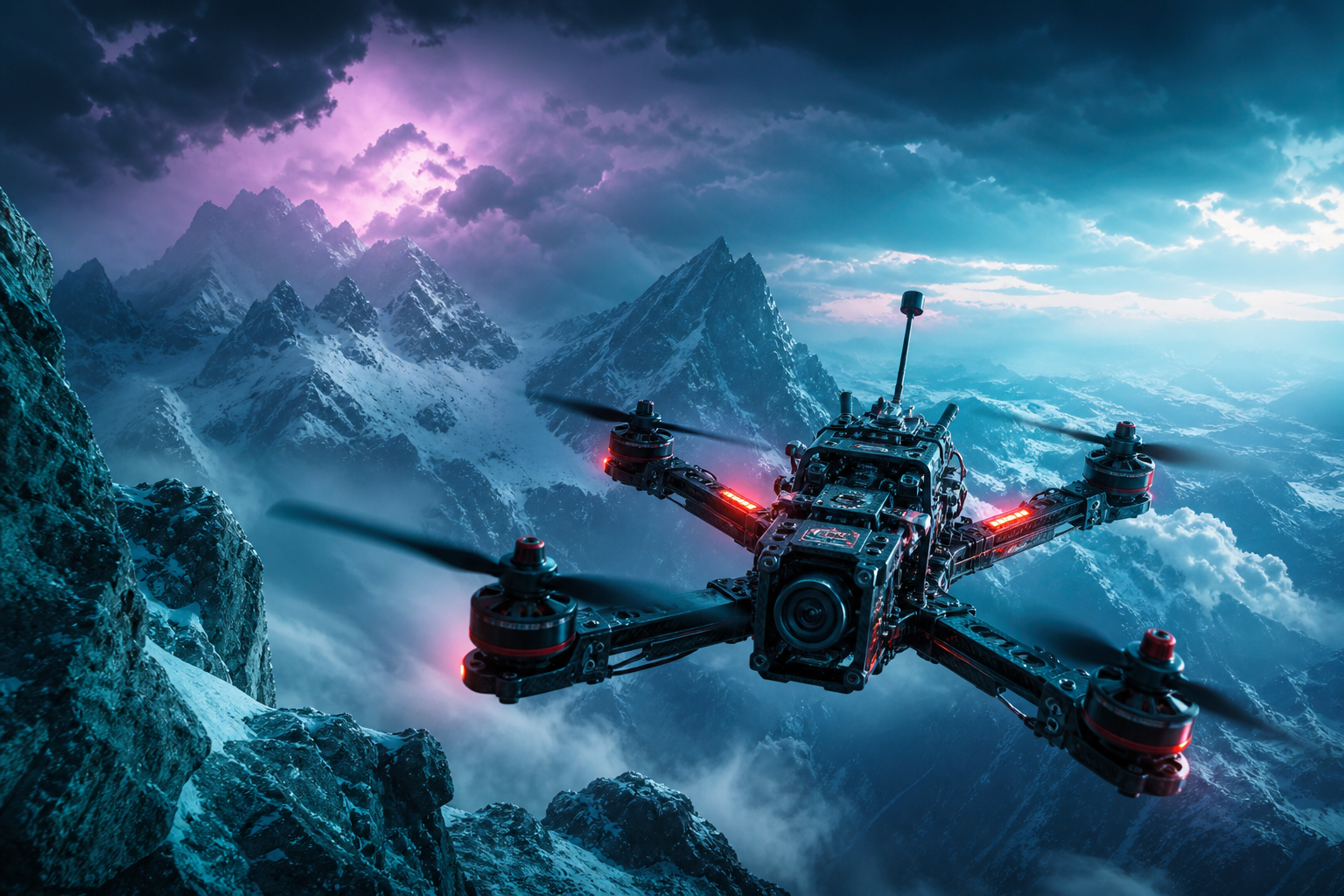 Fpv Drone In Snowy Mountains Drone Wallpaper  6 4K
