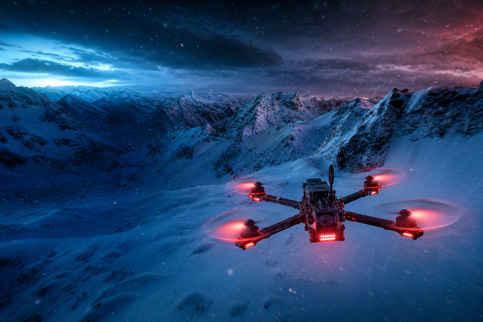 Fpv Drone In Snowy Mountains Drone Wallpaper  6 4K