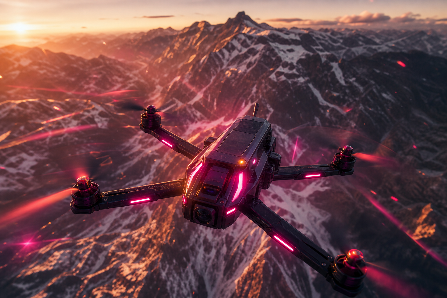 Fpv Drone In Snowy Mountains Drone Wallpaper  6 4K