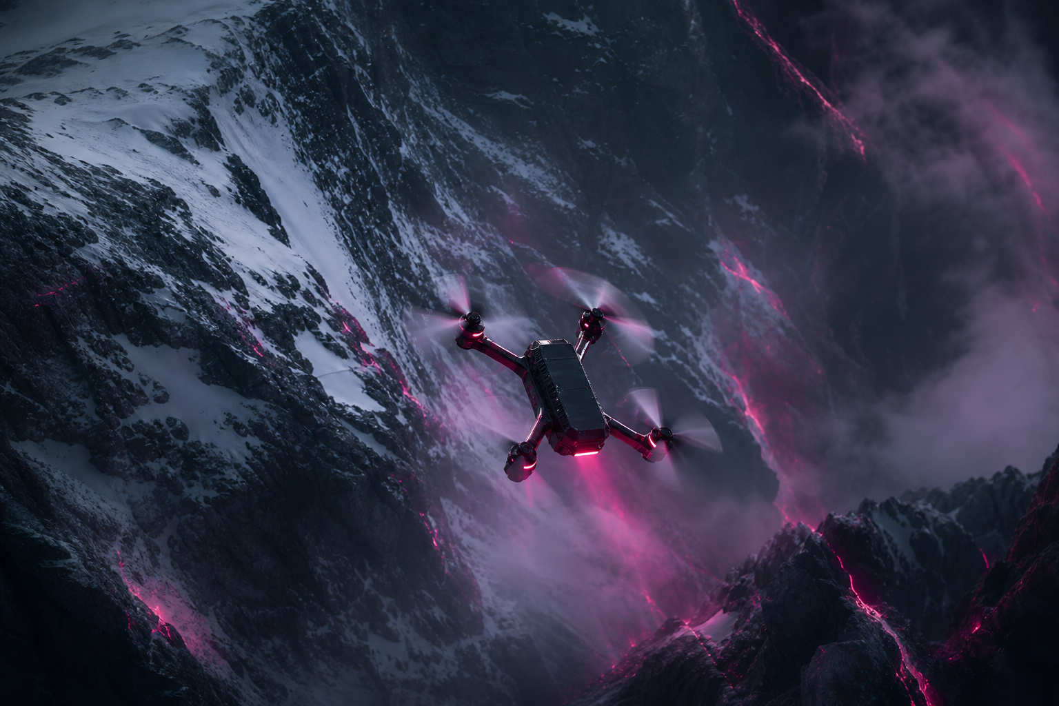 Fpv Drone In Snowy Mountains Drone Wallpaper  6 4K