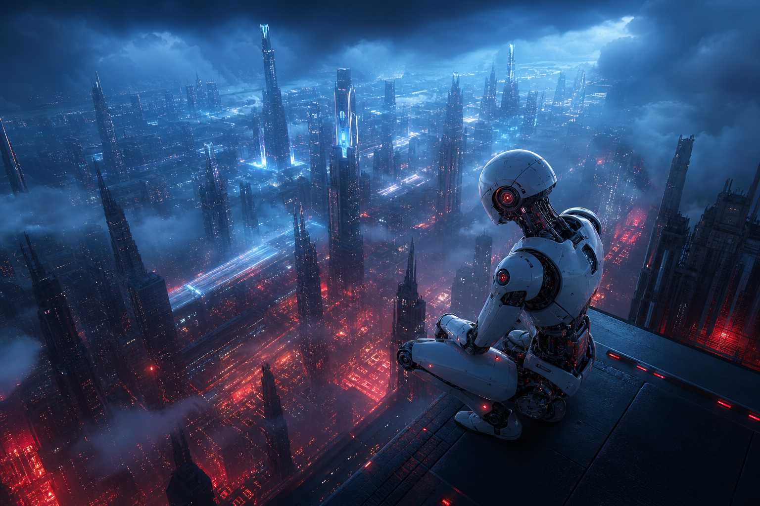 Friendly Humanoid Robot In Futuristic City Robots Wallpaper  1 4K