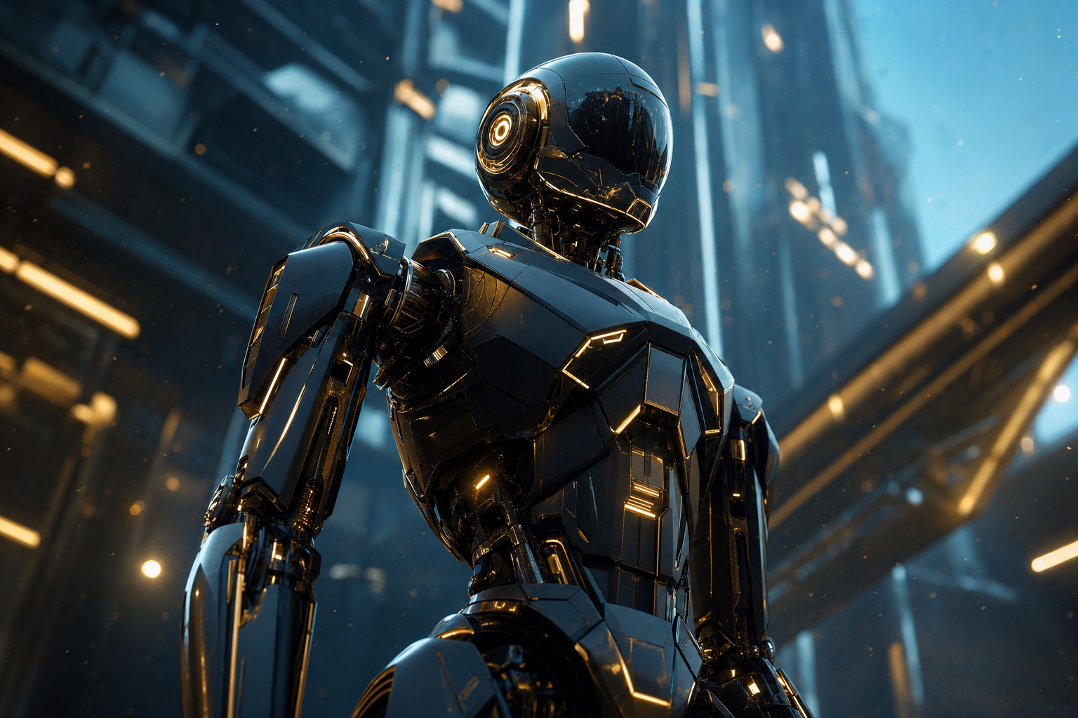 Friendly Humanoid Robot In Futuristic City Robots Wallpaper  1 4K