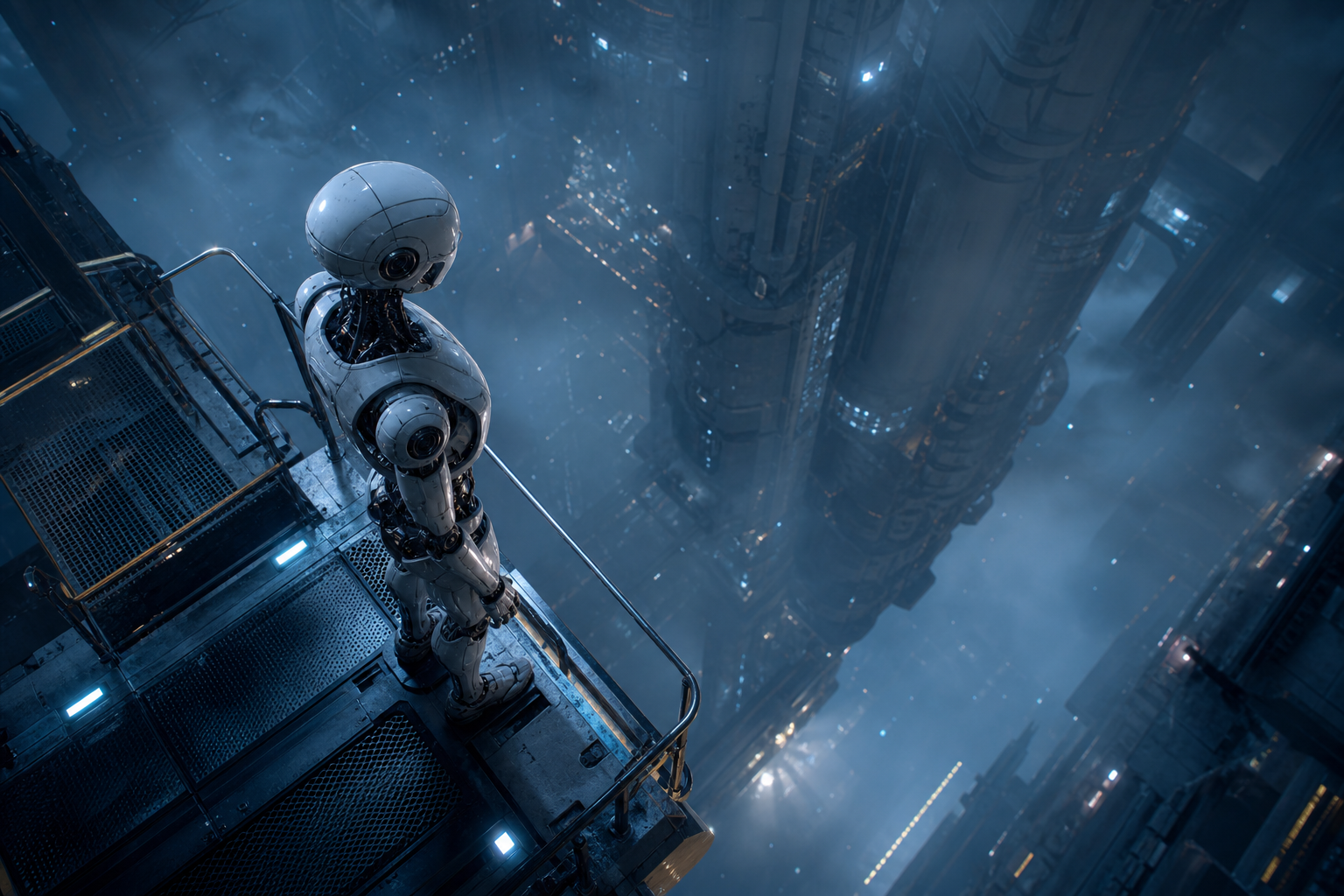 Friendly Humanoid Robot In Futuristic City Robots Wallpaper  1 4K