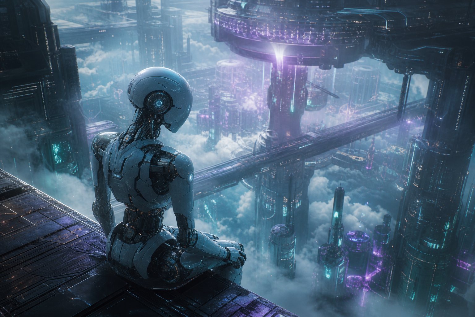 Friendly Humanoid Robot In Futuristic City Robots Wallpaper  1 4K