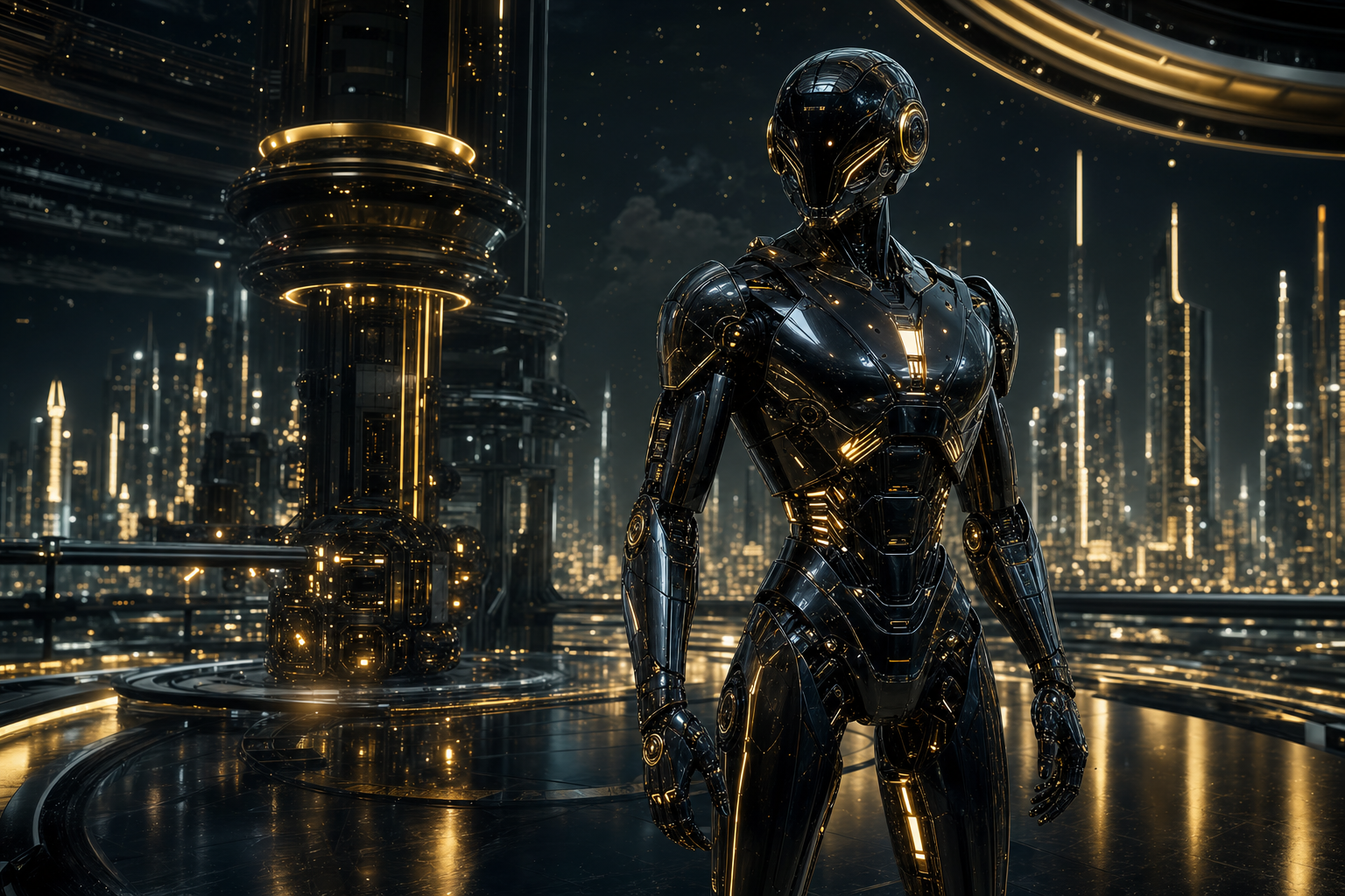 Friendly Humanoid Robot In Futuristic City Robots Wallpaper  1 4K