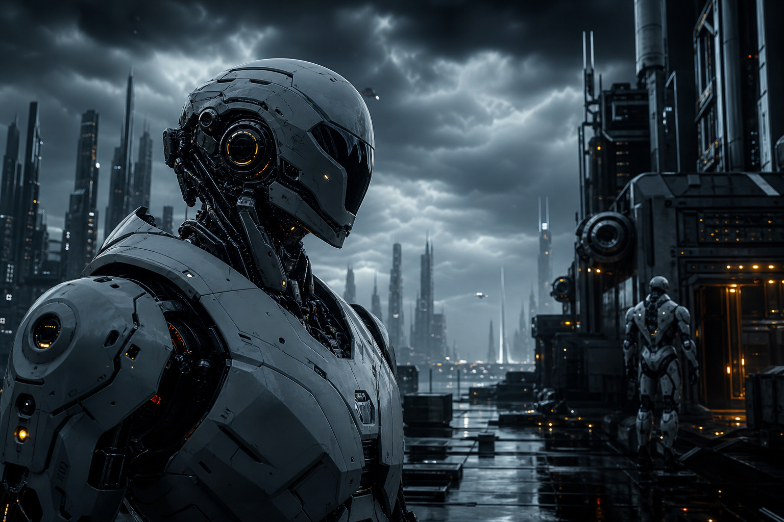 Friendly Humanoid Robot In Futuristic City Robots Wallpaper  9 4K