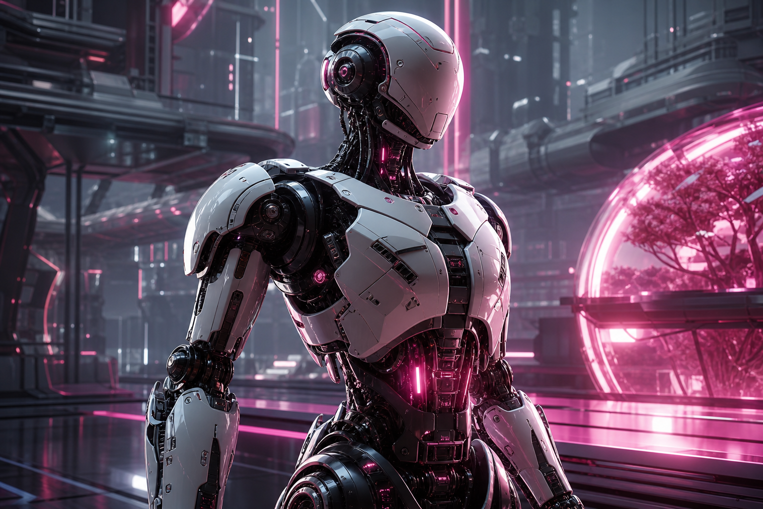 Friendly Humanoid Robot In Futuristic City Robots Wallpaper  9 4K