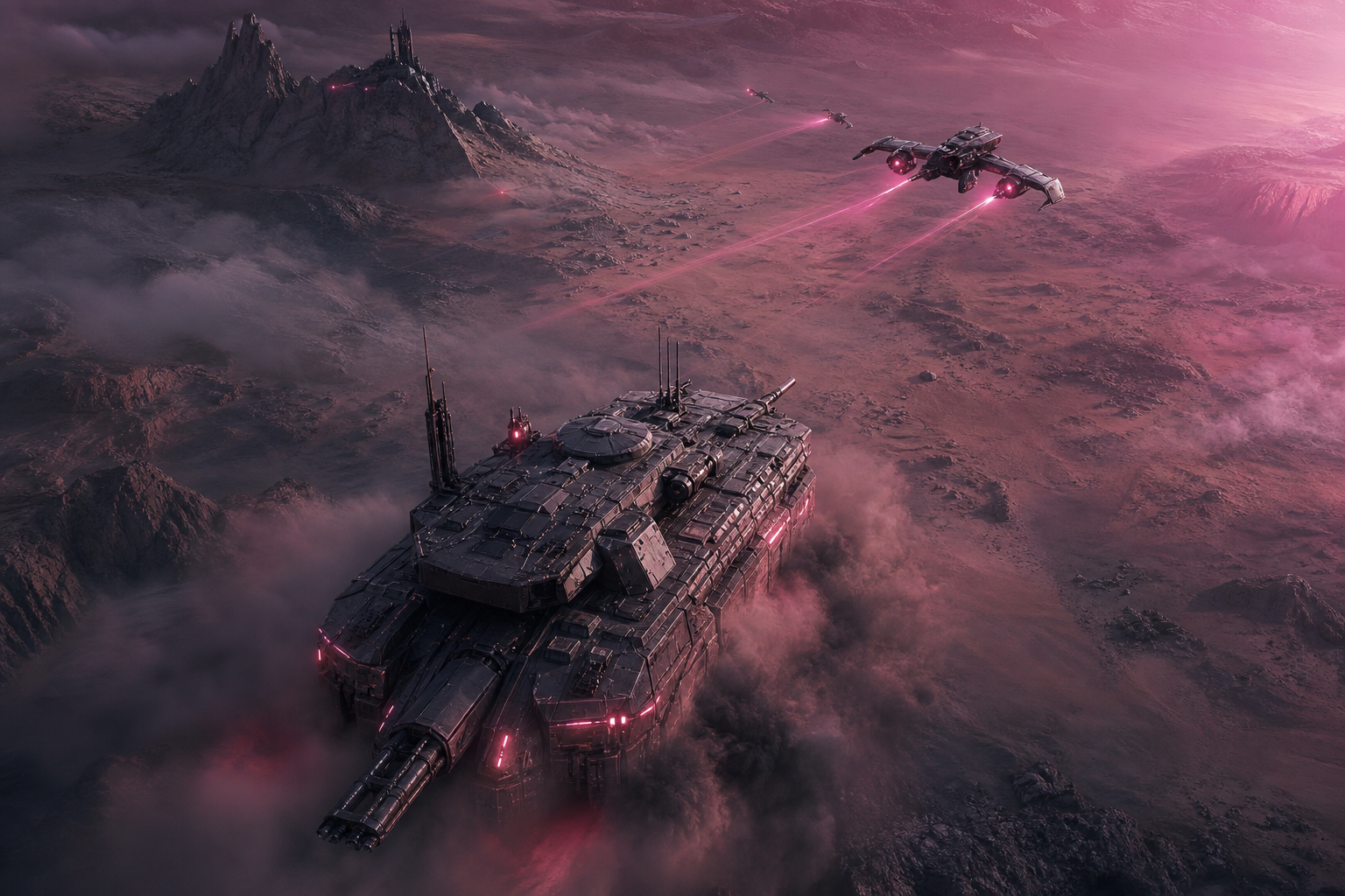 Futuristic Armored Vehicle In Desert Military Wallpaper  1 4K