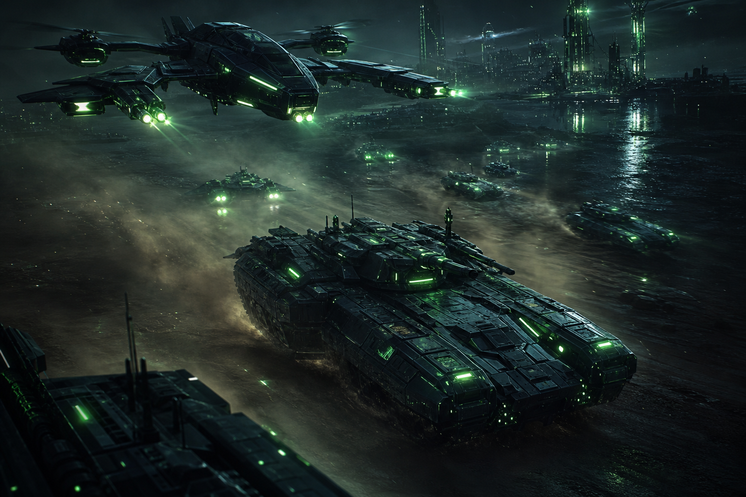 Futuristic Armored Vehicle In Desert Military Wallpaper  1 4K