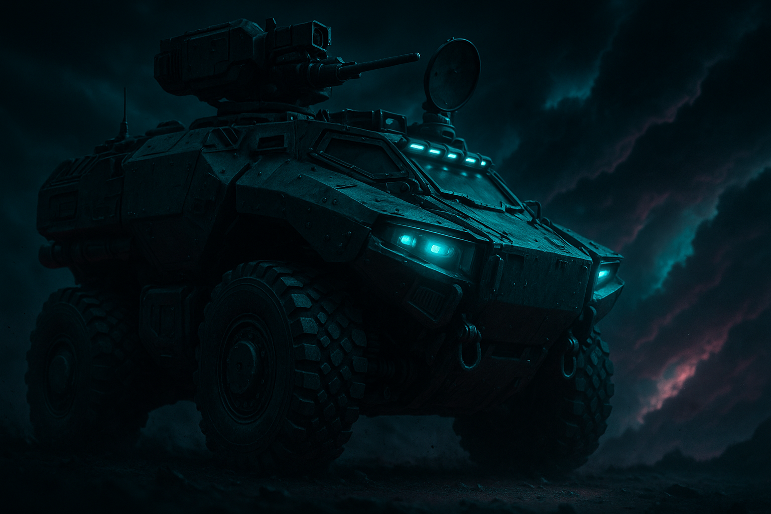 Futuristic Armored Vehicle In Desert Military Wallpaper 1 4K 4K Military Wallpaper
