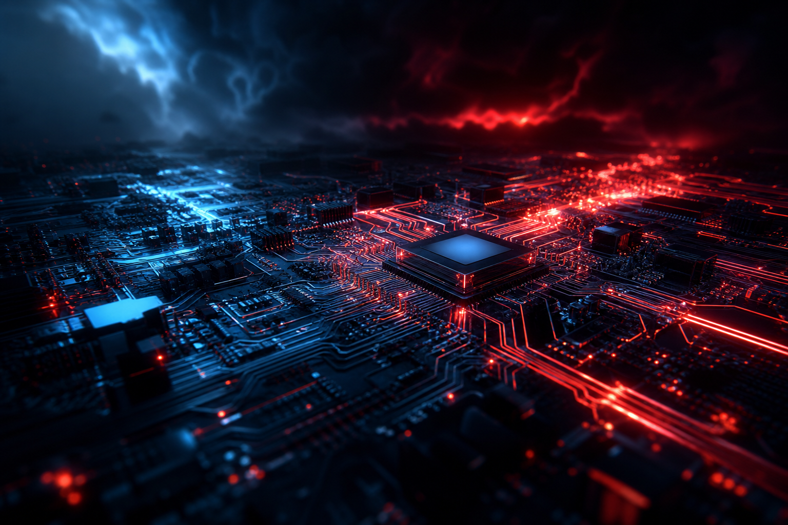 Futuristic Circuit Board Macro Shot Electronics Wallpaper  1 4K