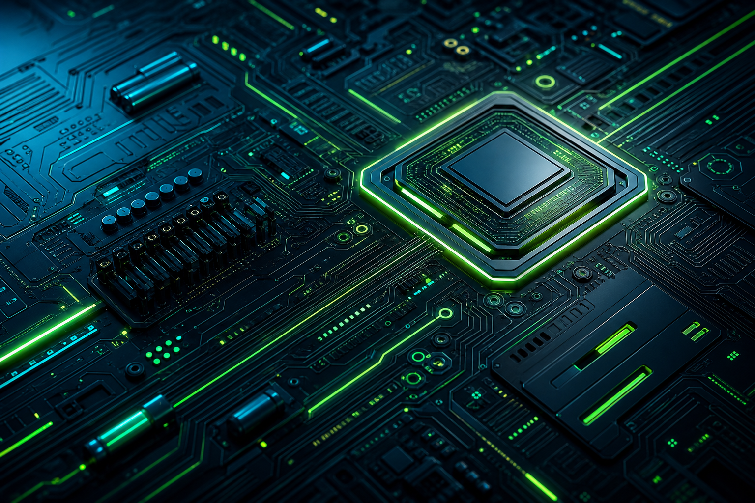 Futuristic Circuit Board Macro Shot Electronics Wallpaper  1 4K
