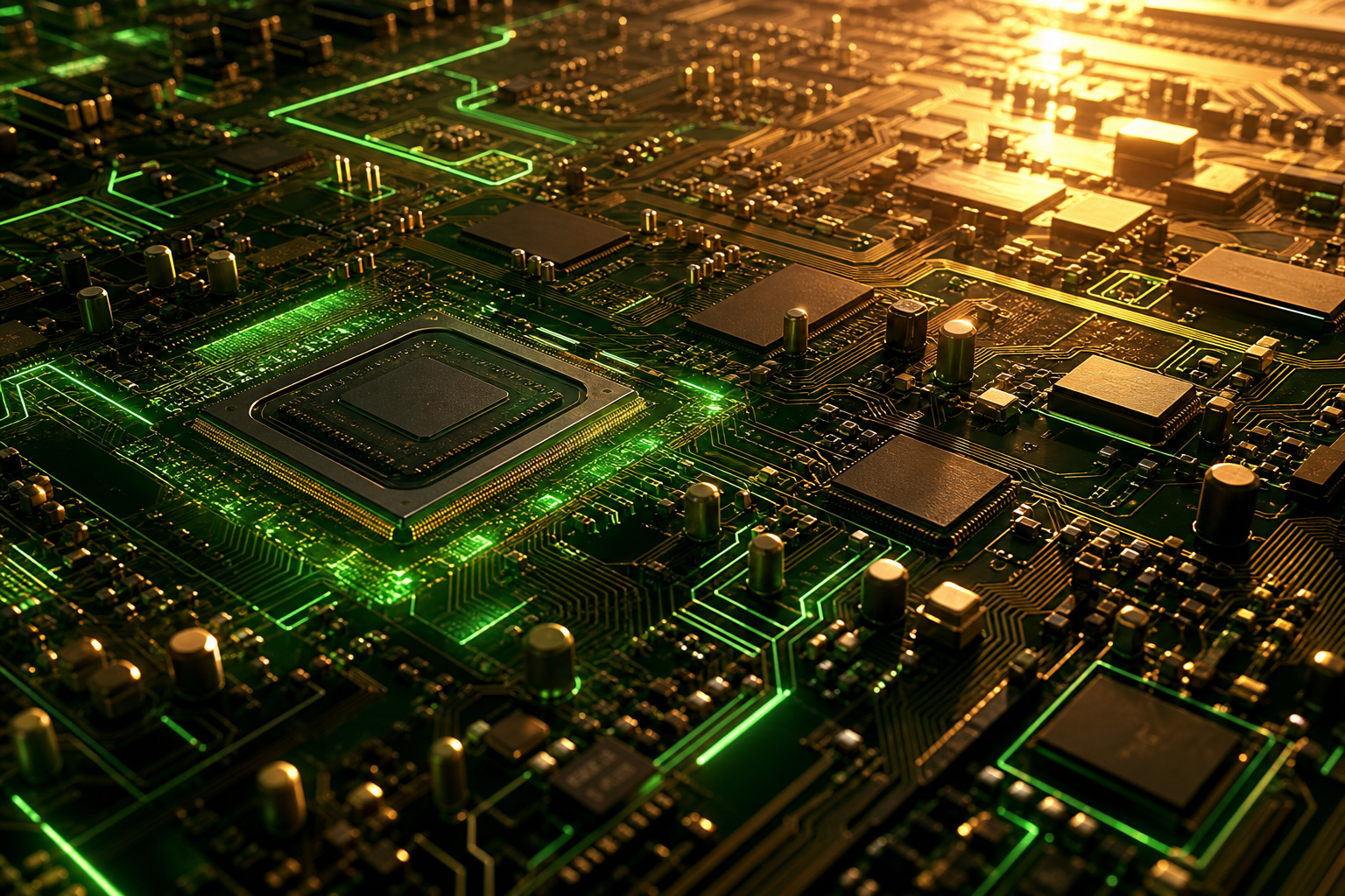 Futuristic Circuit Board Macro Shot Electronics Wallpaper  1 4K